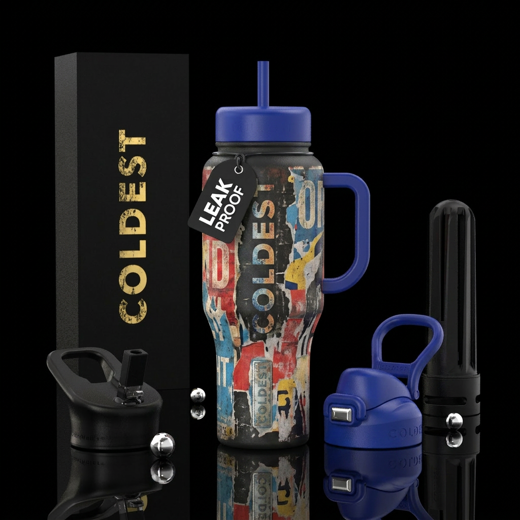 weathered, lettering, billboard, COLDEST water bottle design
