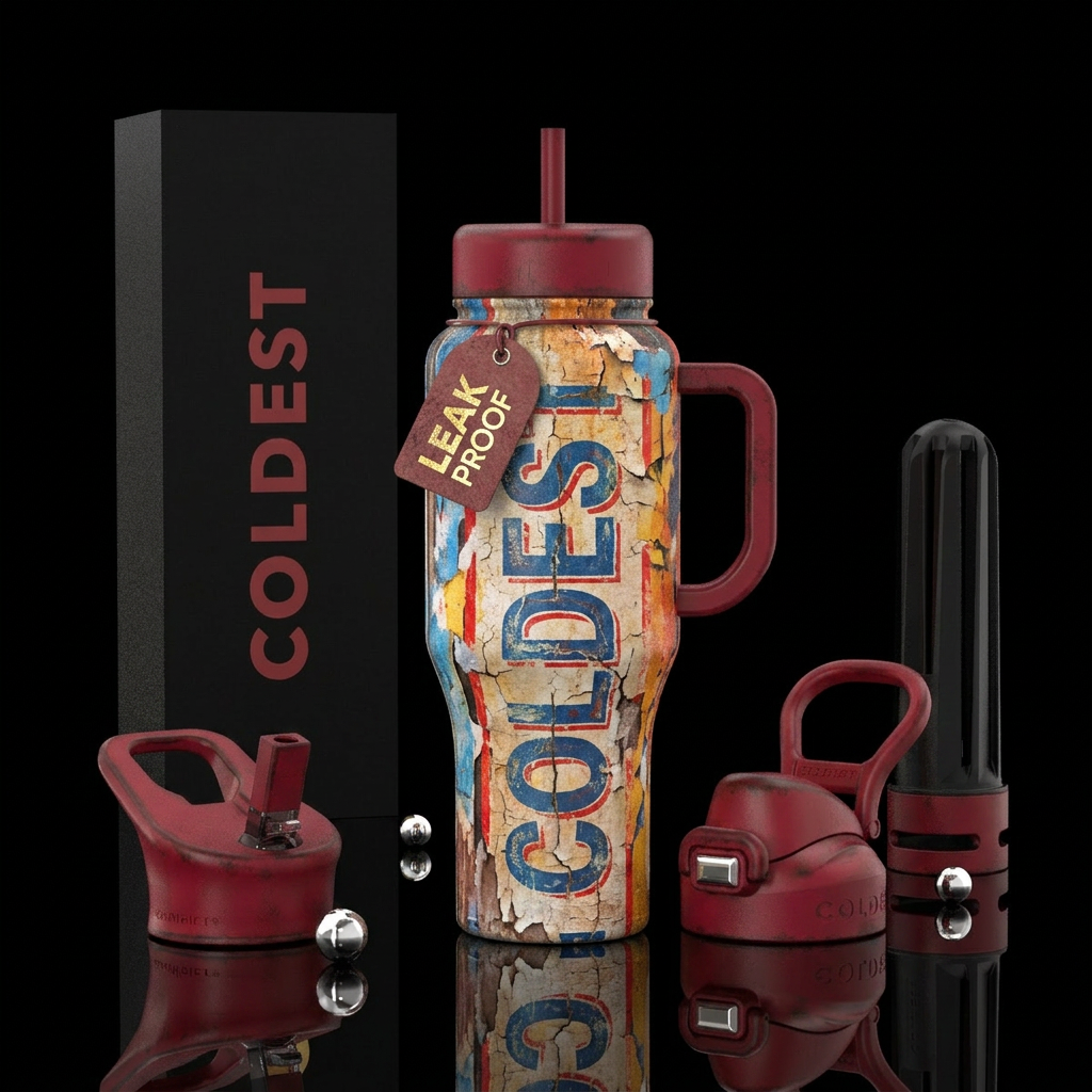 weathered, lettering, billboard, COLDEST water bottle design