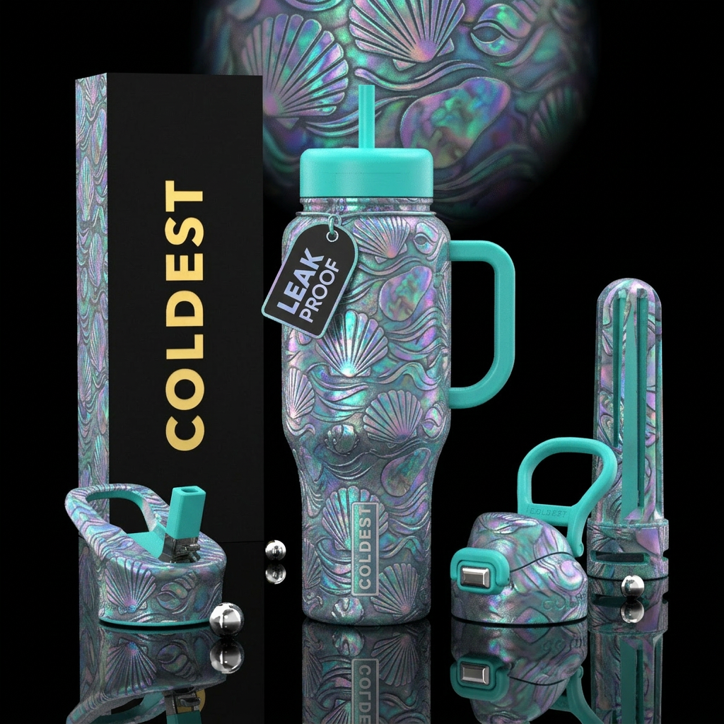Majestic Seashore water bottle design
