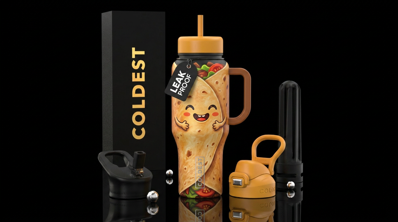 Happy Burrito water bottle design
