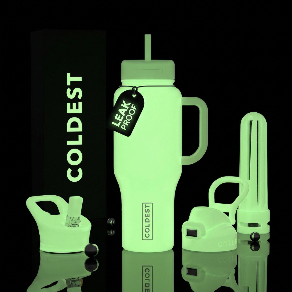 Entire bottle 100% glow in the dark with no design... water bottle design