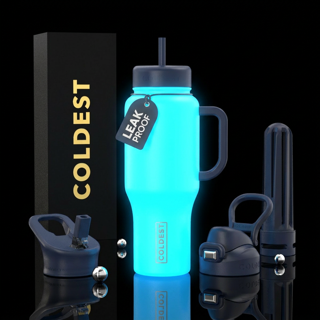 100% glow in the dark with no pictures or designs water bottle design