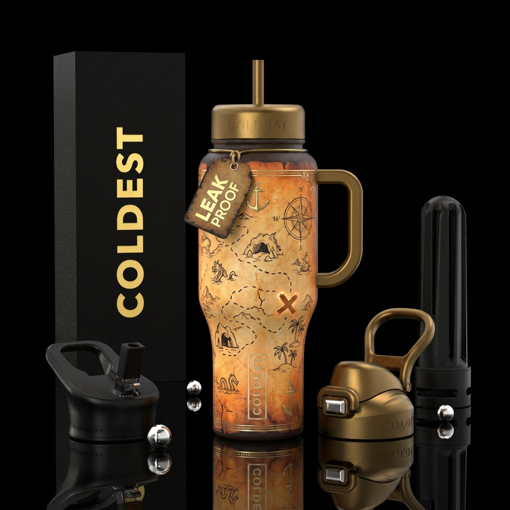 “Pirate Treasure Map” Way more creative than just ... water bottle design