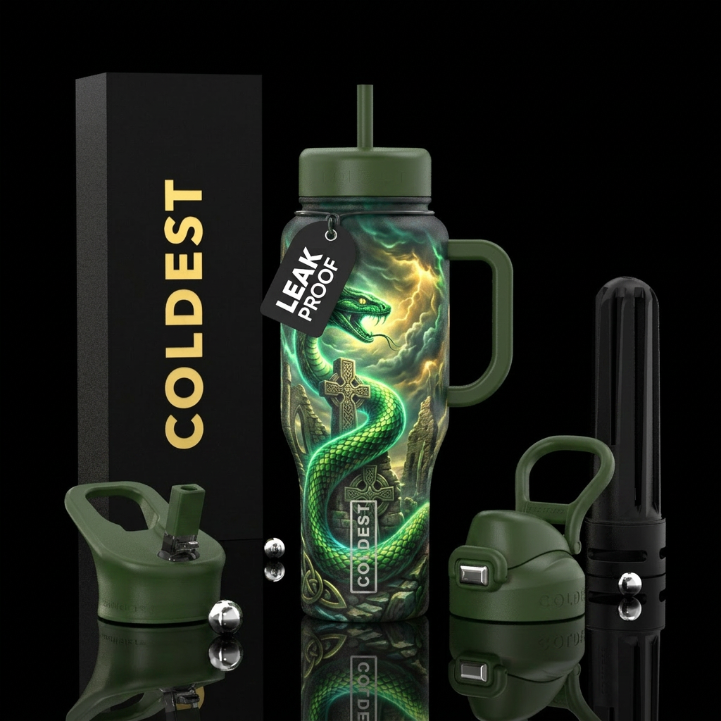 “Snake Saint” Based loosely on the St. Patrick sna... water bottle design
