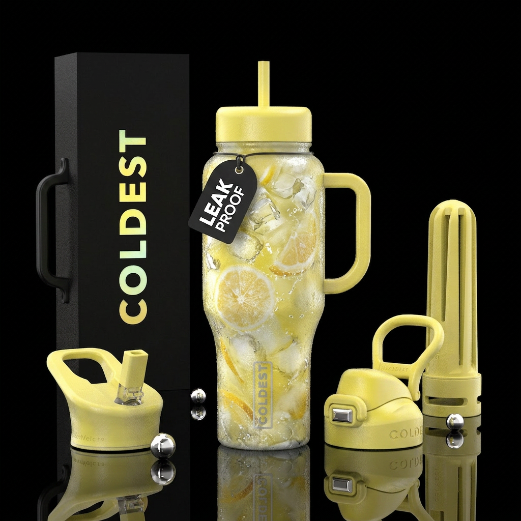 “Frozen Lemonade” Bright refreshing summer bottle.... water bottle design