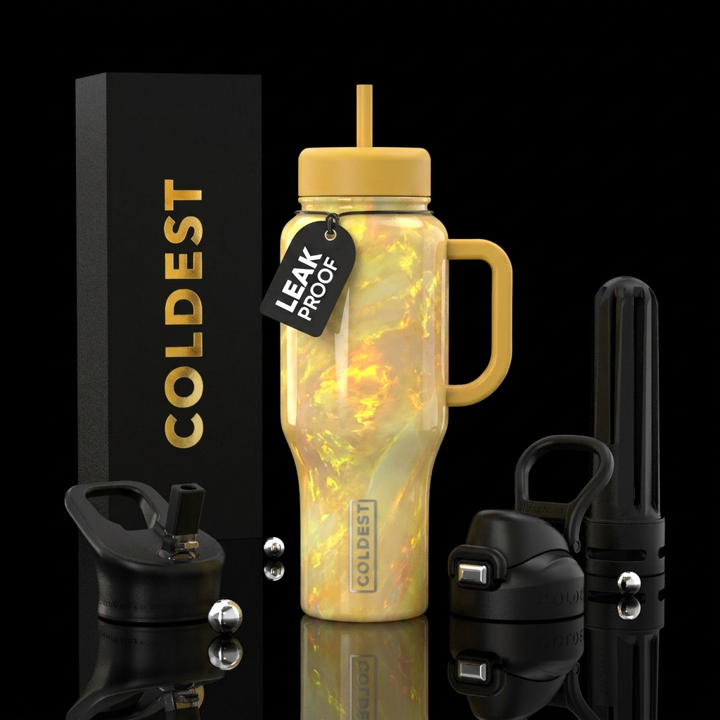 Yellow opal water bottle design