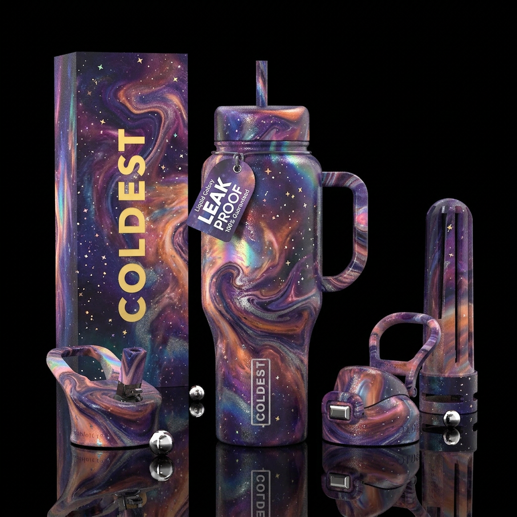 “LIQUID GALAXY” Probably the most universally appe... water bottle design