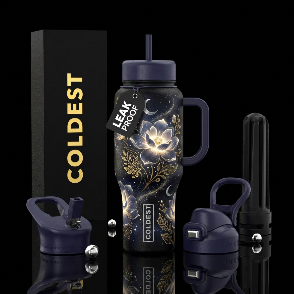 “MOONFLOWER” A cosmic floral concept done at a lux... water bottle design