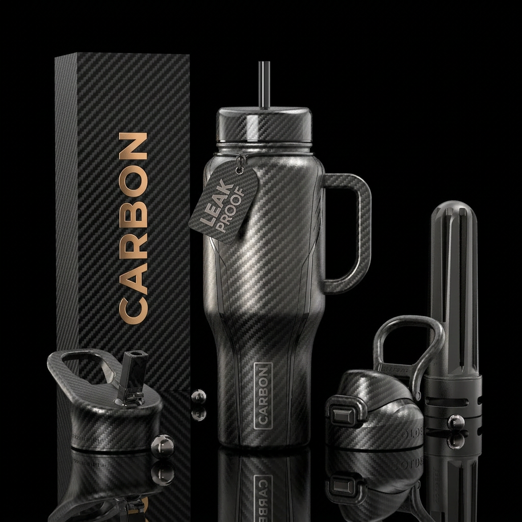 “CARBON” Luxury performance-car inspired. Design f... water bottle design