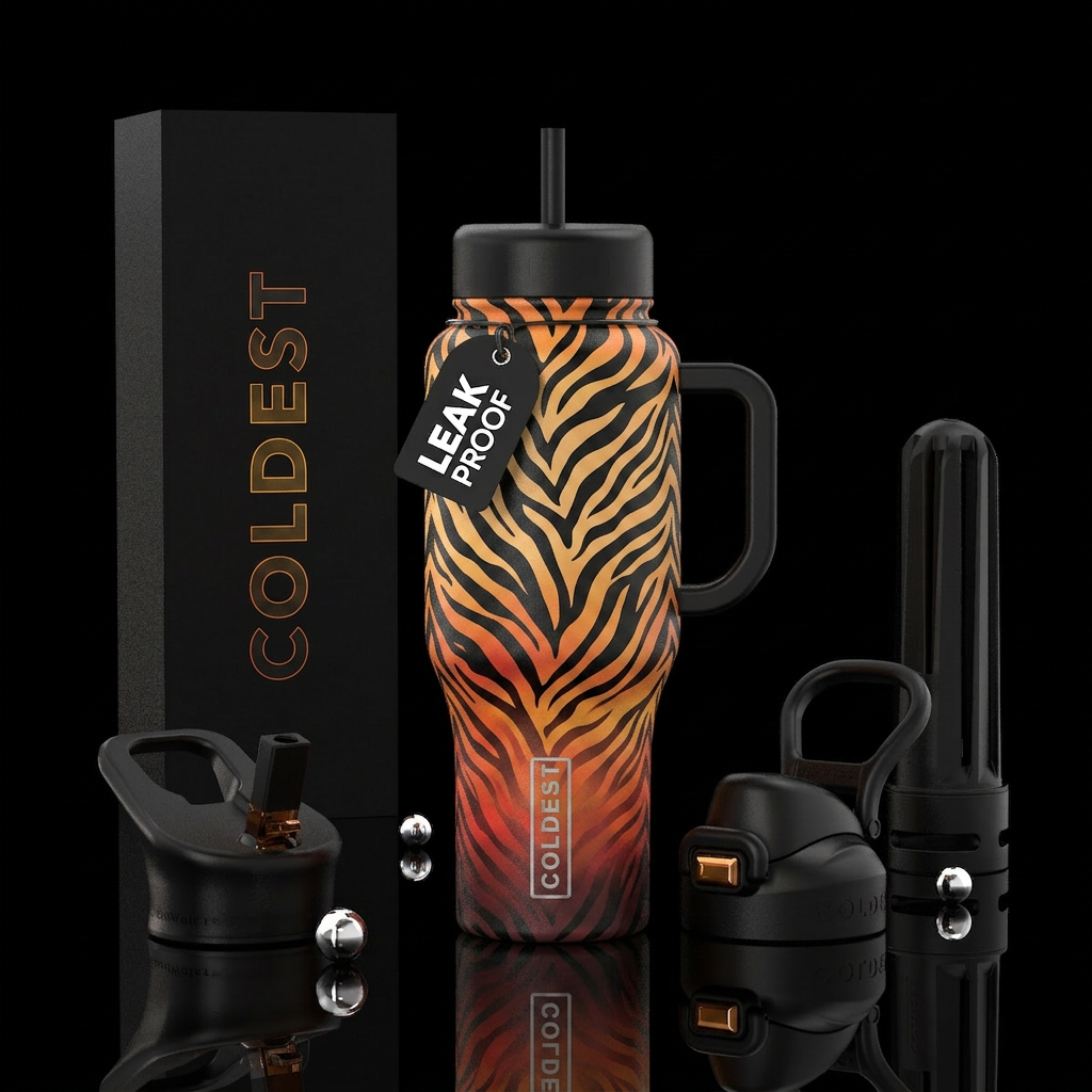 Safari Sunset Zebra Zebra stripes fading into a su... water bottle design