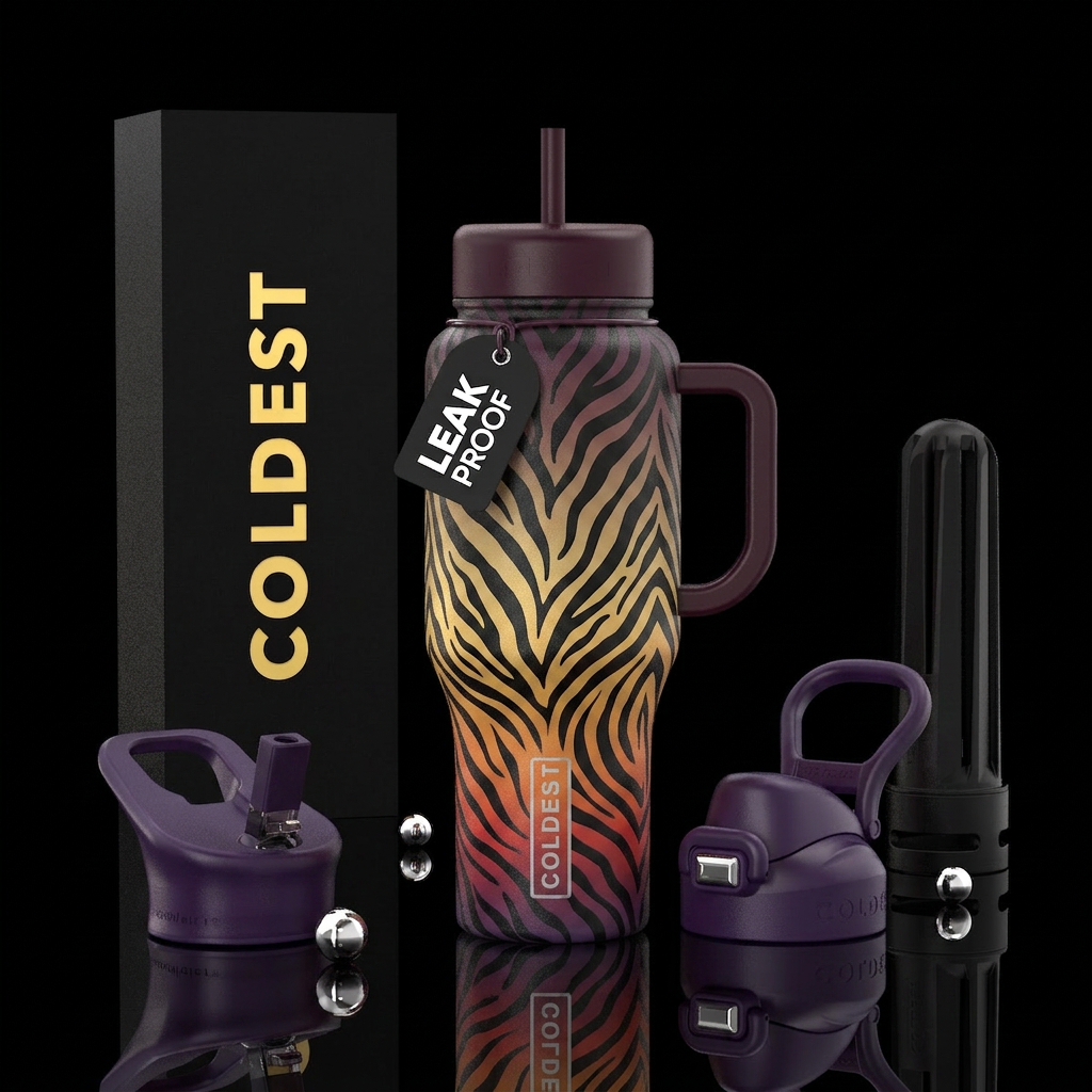 Safari Sunset Zebra Zebra stripes fading into a su... water bottle design