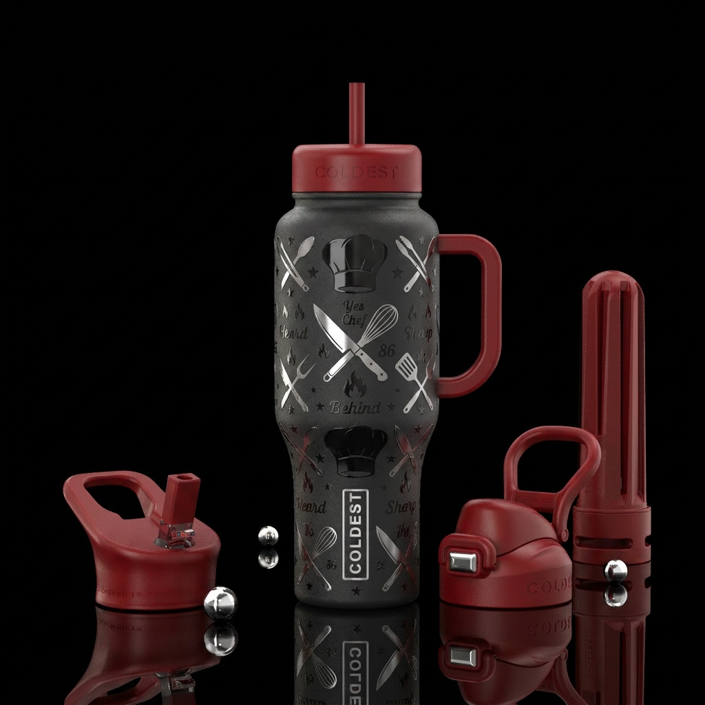 "Behind the Line" (My Favorite Concept) A matte bl... water bottle design