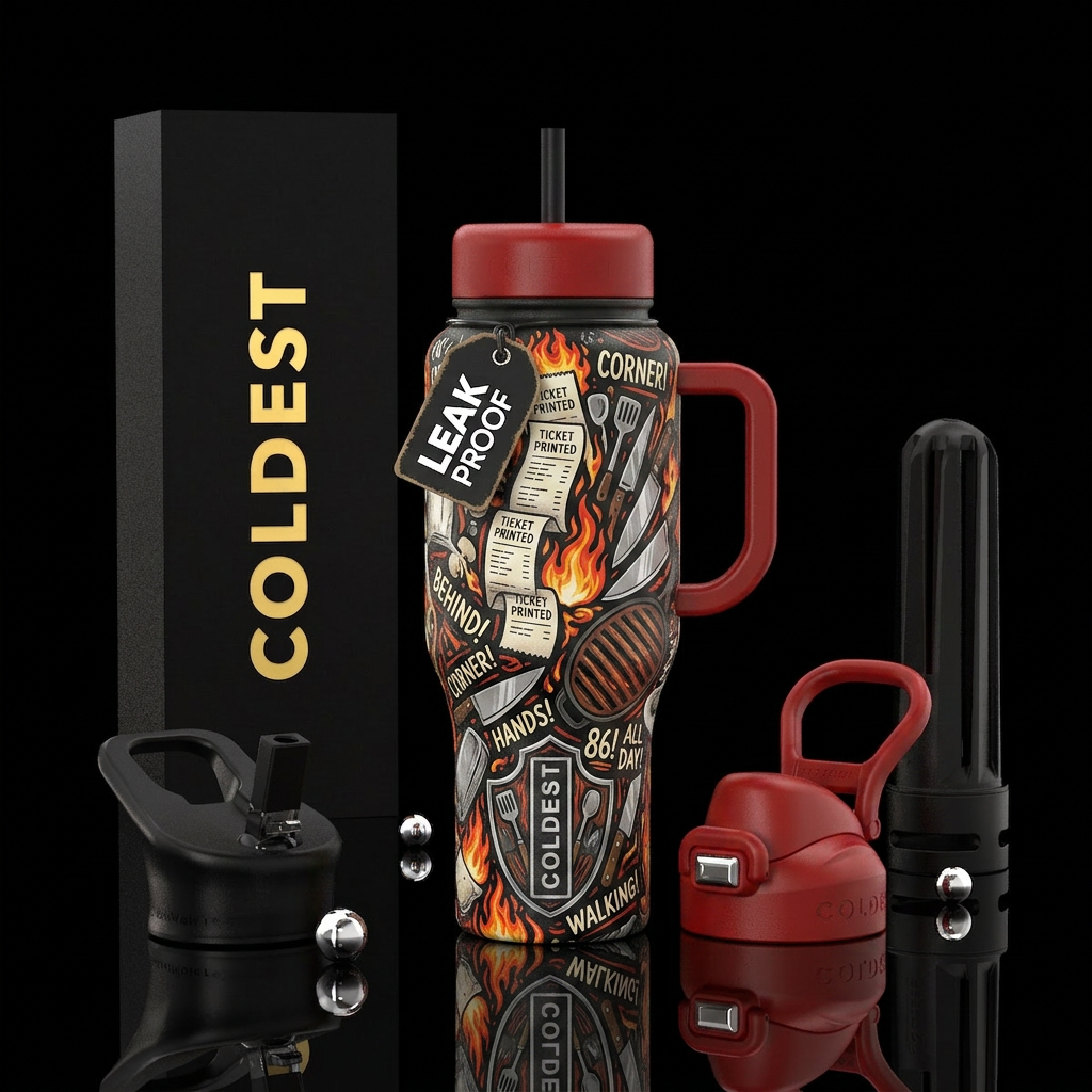 "The Line Cook" Designed specifically for restaura... water bottle design