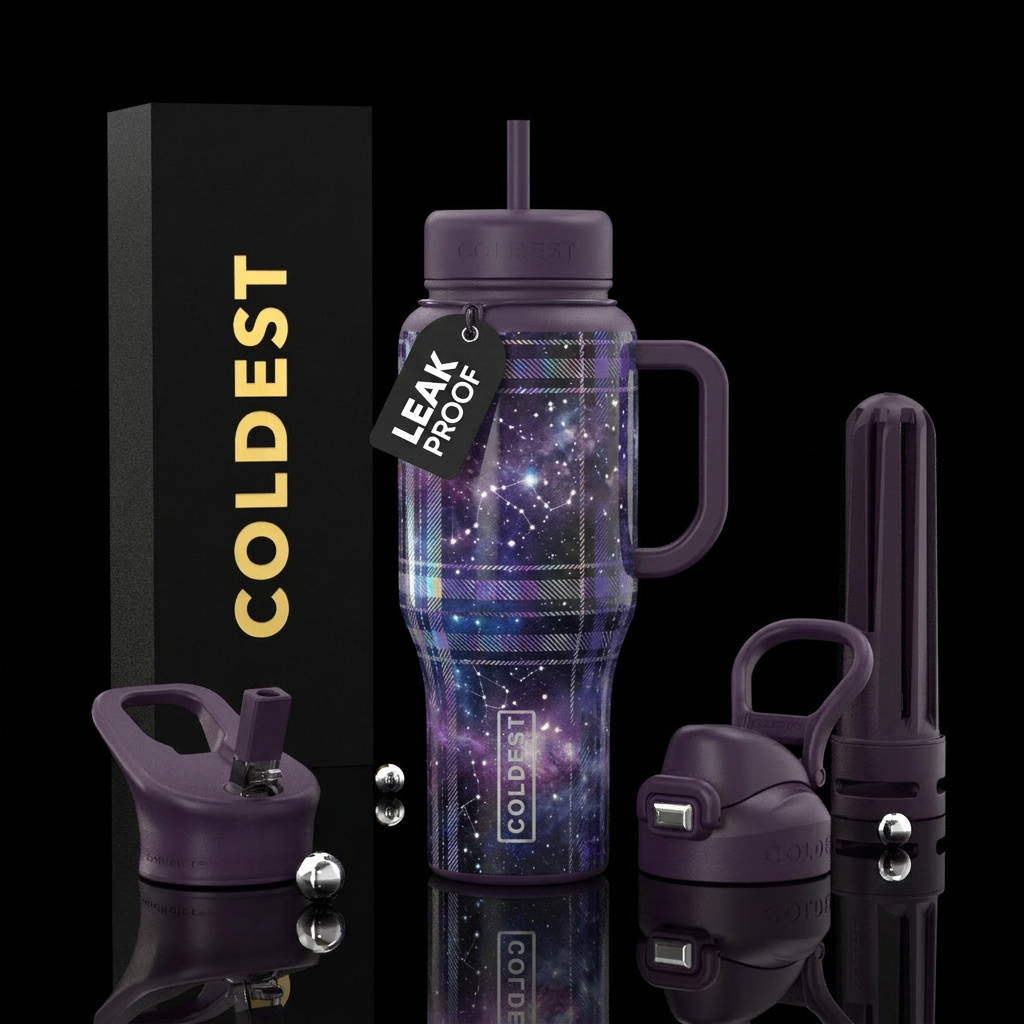 Galaxy Plaid Unique concept. Design Plaid lines ma... water bottle design