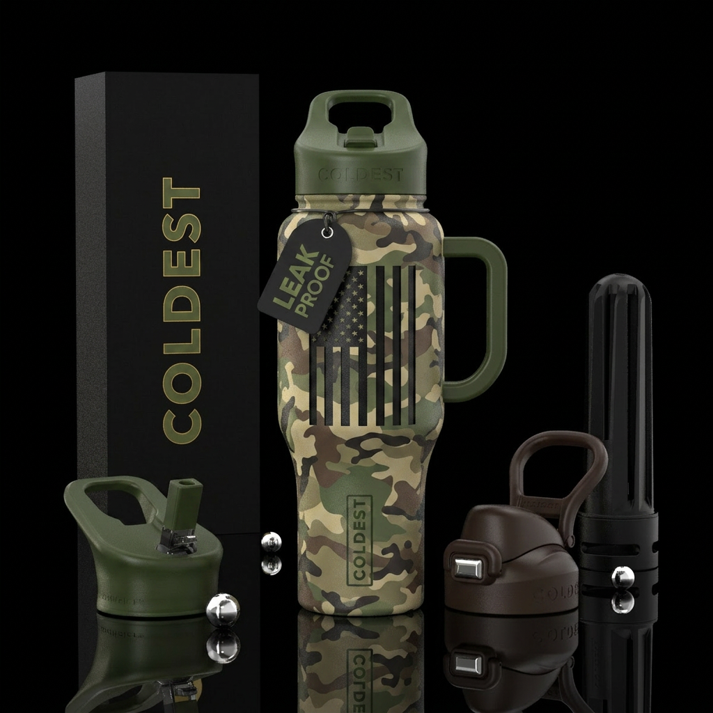 Reverse Liberty Full camouflage bottle Flag appear... water bottle design
