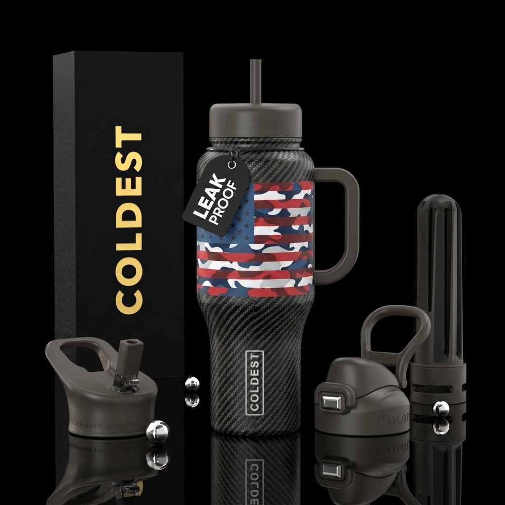 Carbon Patriot Carbon fiber camouflage background ... water bottle design