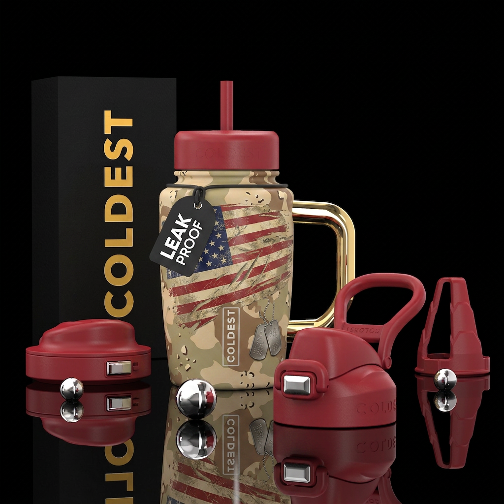 Desert Veteran Edition Background: Desert camo Wor... water bottle design