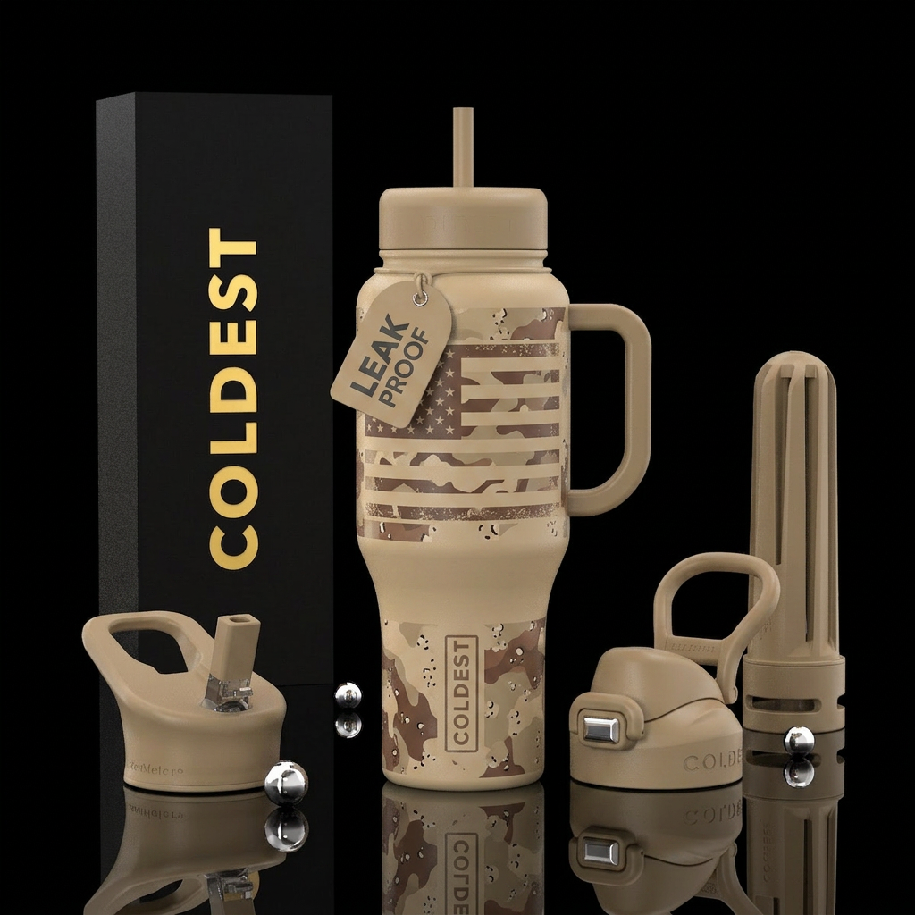 "Blackhawk Desert" Entire bottle matte black Ameri... water bottle design