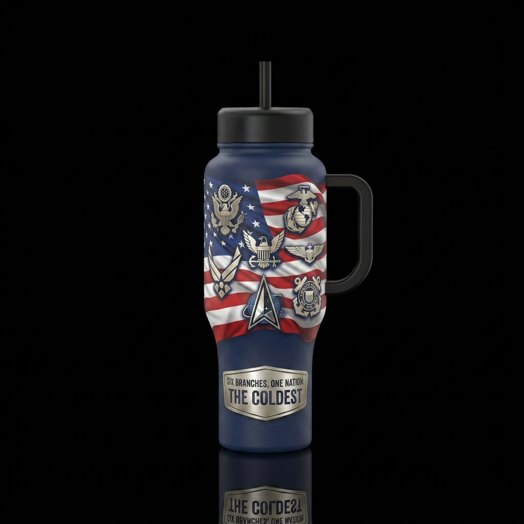 Six Branches, One Nation Background Brushed steel ... water bottle design
