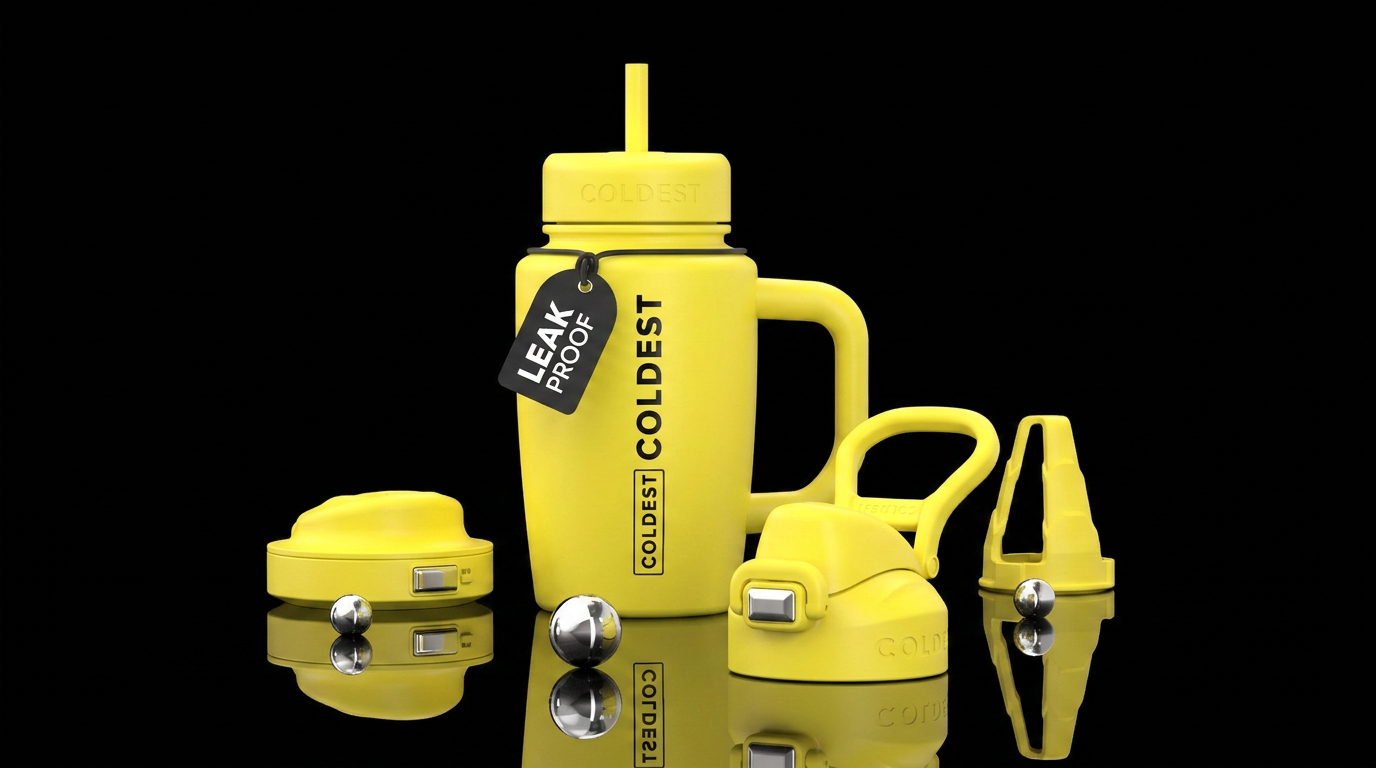 Matte yellow water bottle design
