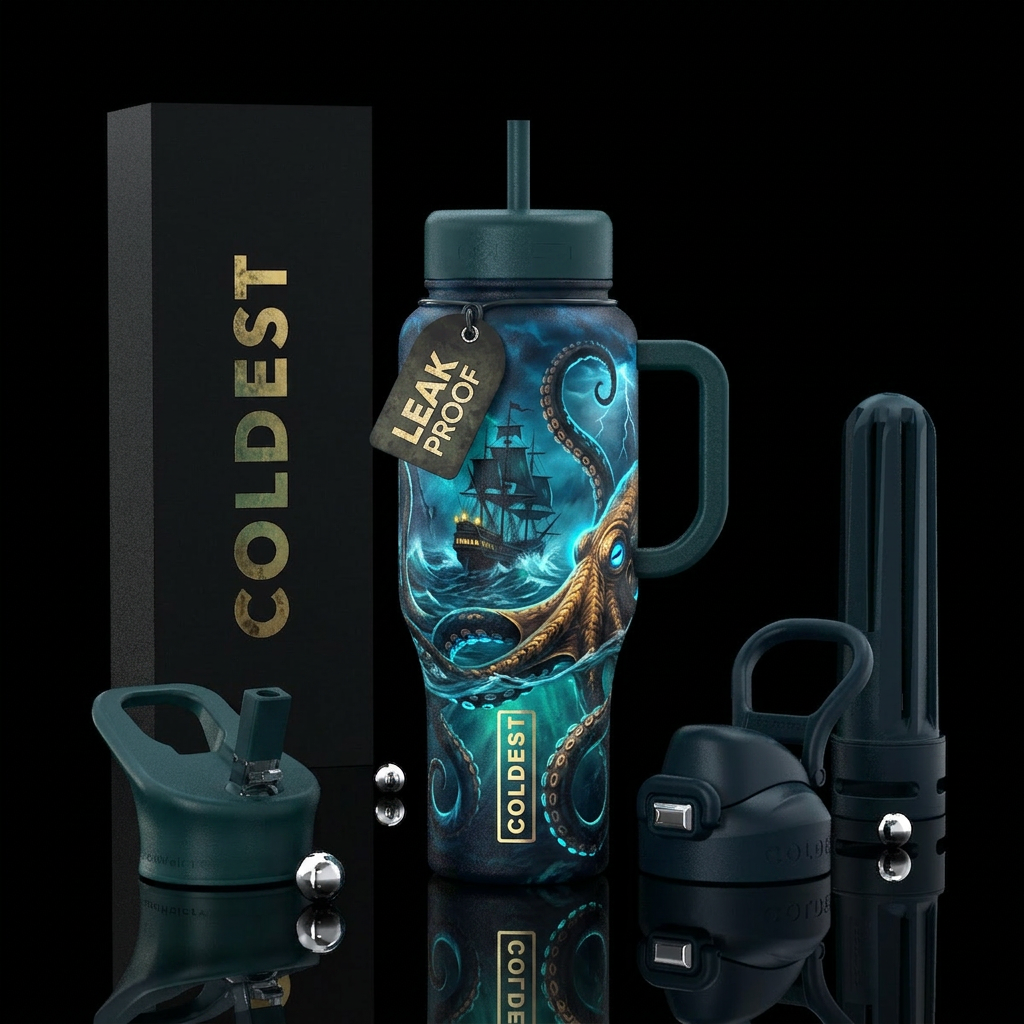 The Kraken Bottle Design Giant tentacles wrapping ... water bottle design