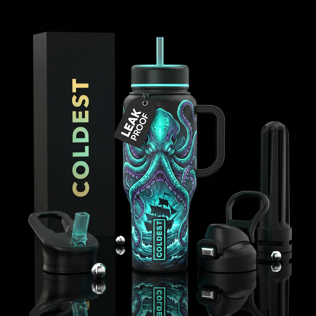 The Kraken Bottle Design Giant tentacles wrapping ... water bottle design