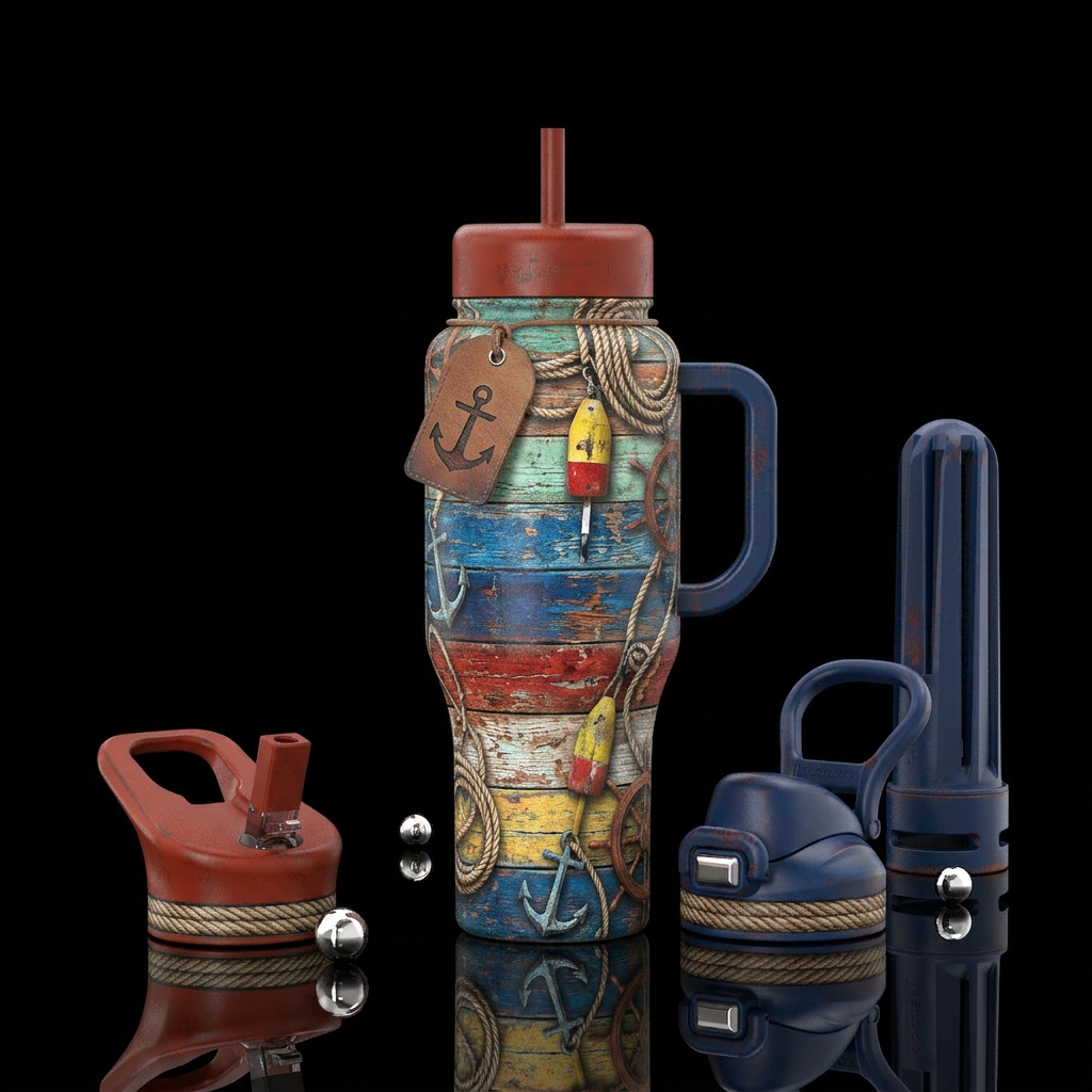 The Harbor Master Bottle Design Rustic dockside ae... water bottle design