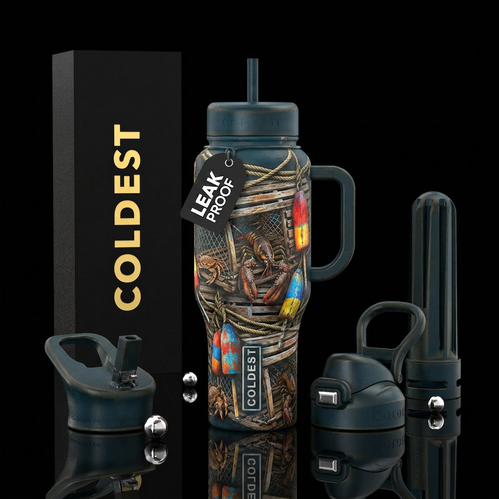 Lobster Trap Legacy Theme: Working waterfront Real... water bottle design
