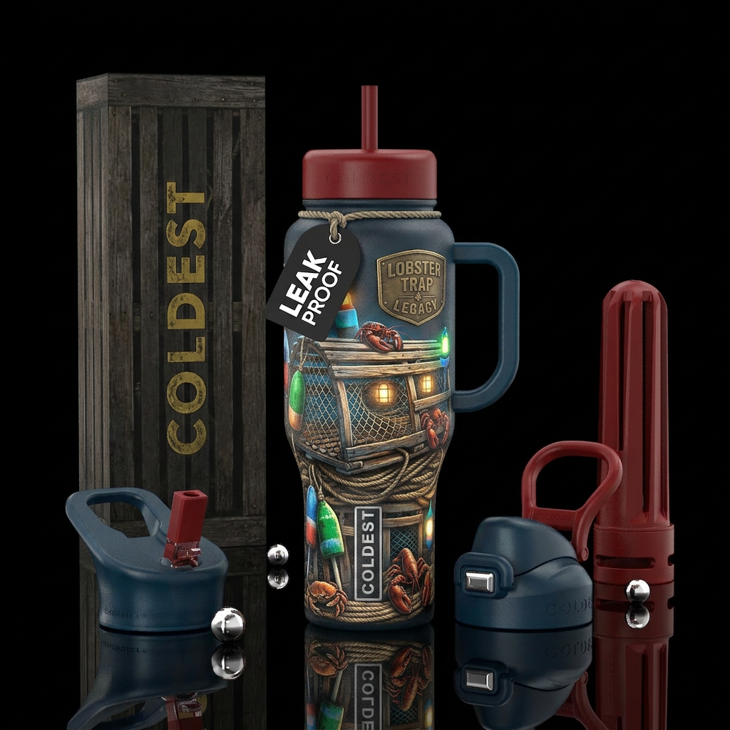 Lobster Trap Legacy Theme: Working waterfront Real... water bottle design