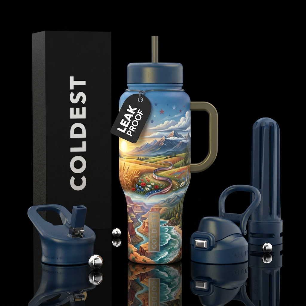 This Land Is Your Land  Inspired by the beloved Am... water bottle design