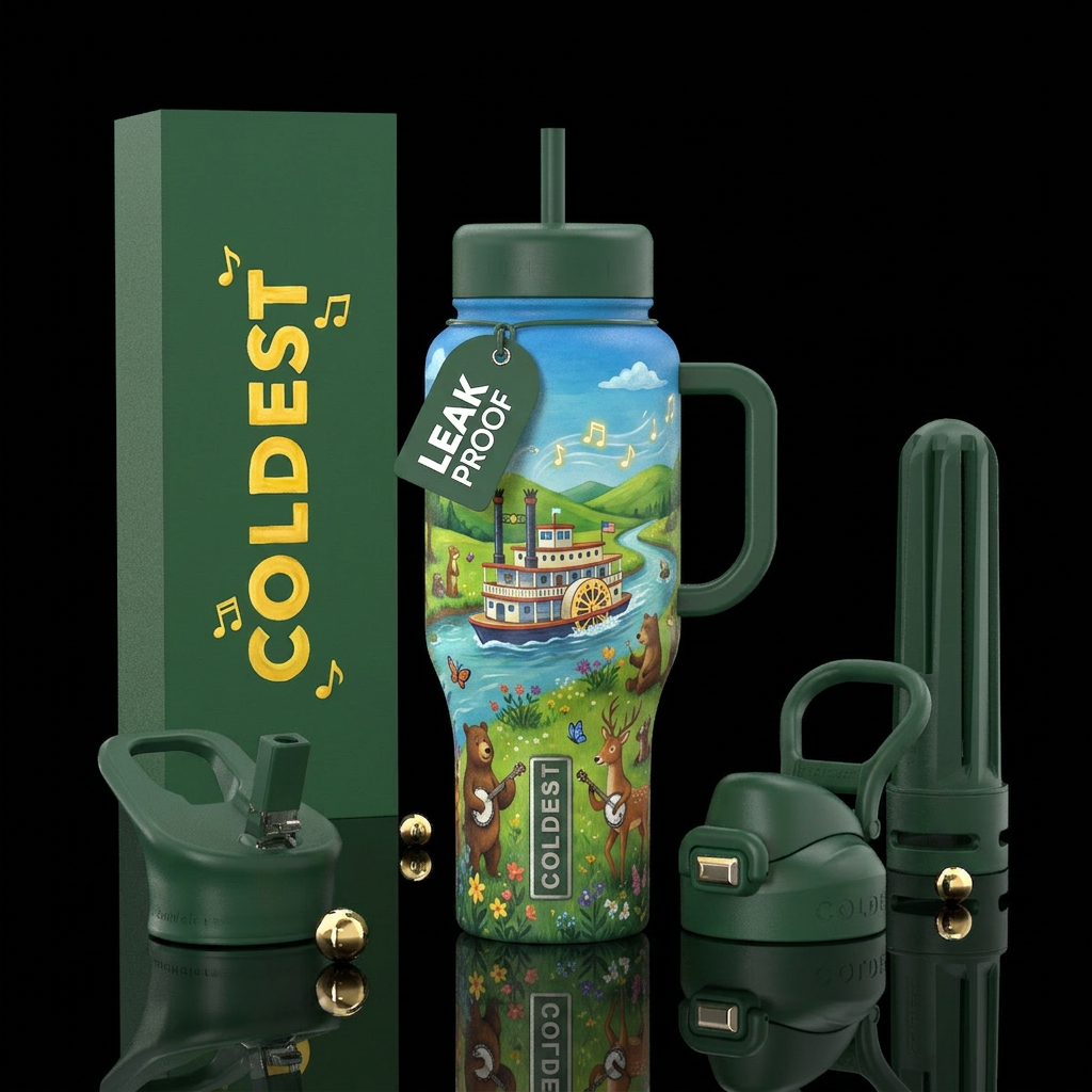 Oh, Susanna Adventure  A joyful storybook-inspired... water bottle design