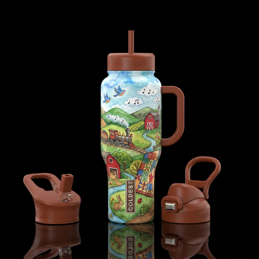 Oh, Susanna Adventure  A charming folk-art inspire... water bottle design