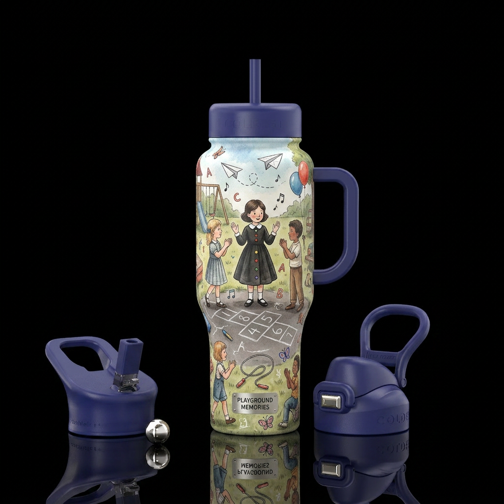 Mary Mack Playground Memories  A joyful and nostal... water bottle design