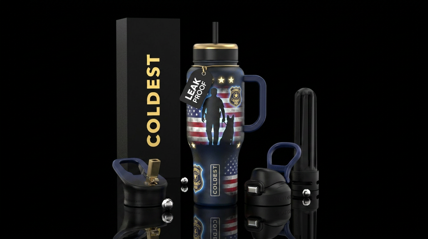 K9 Partner Design Police K9 silhouette Officer and... water bottle design
