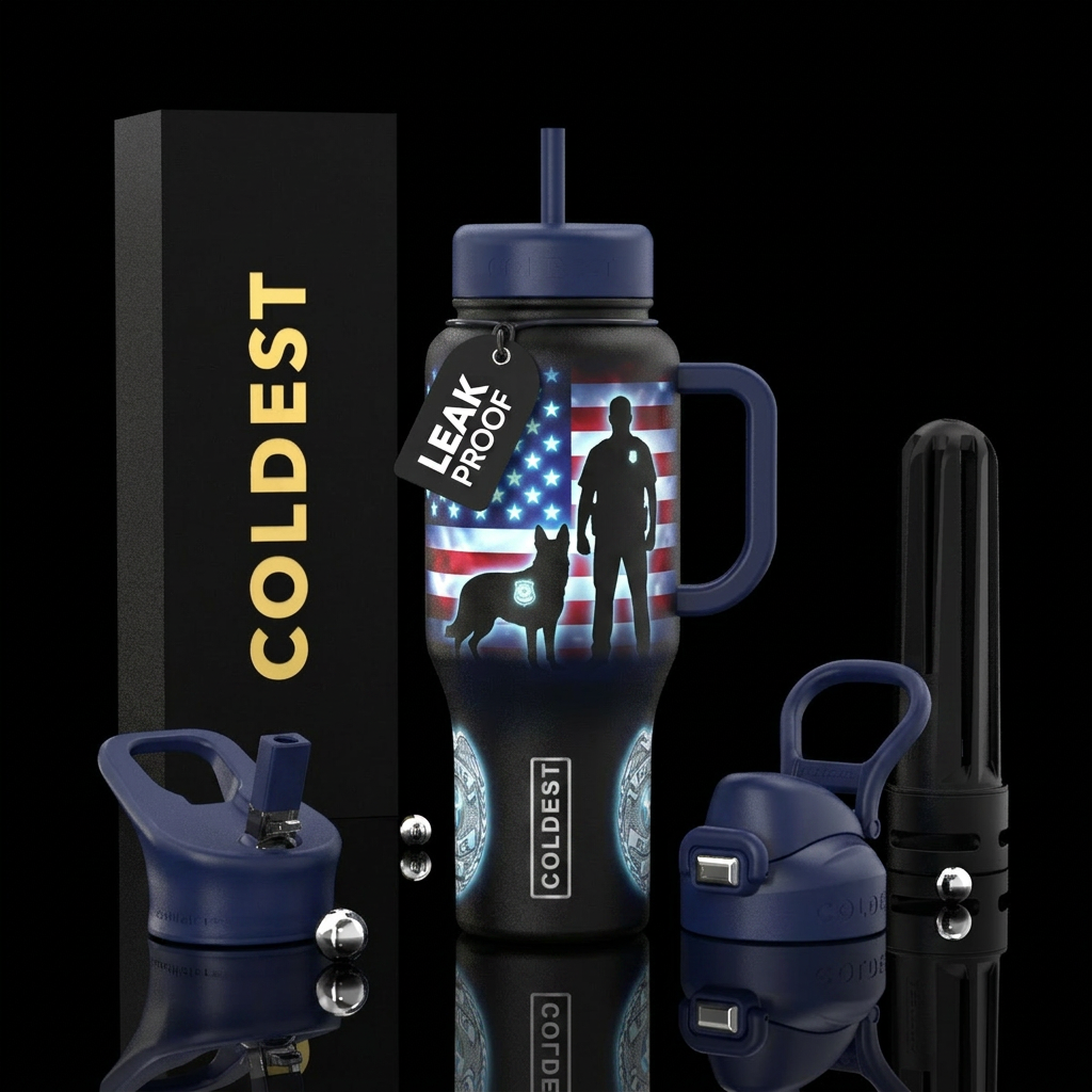 K9 Partner Design Police K9 silhouette Officer and... water bottle design
