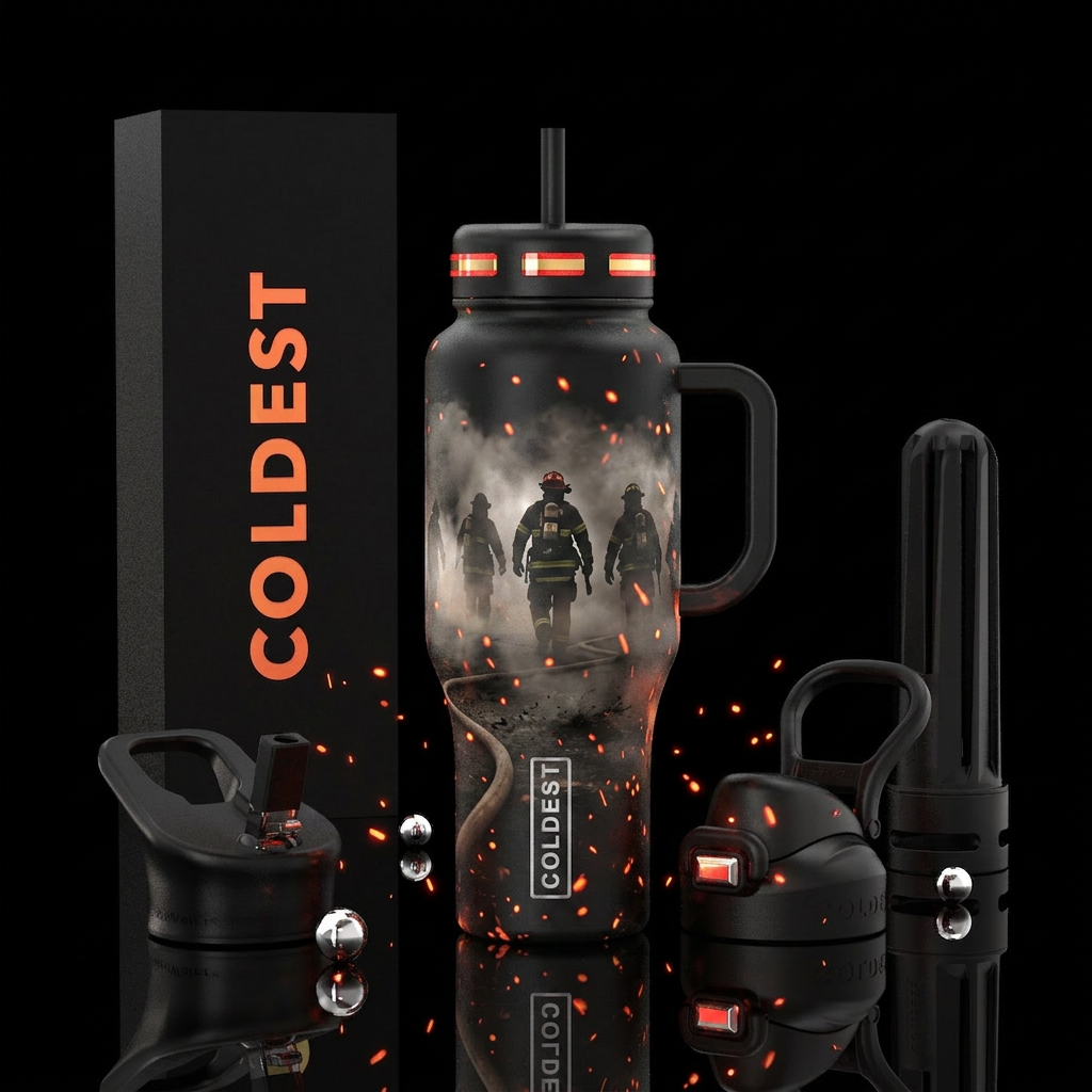 Through the Smoke Theme: The moment firefighters r... water bottle design