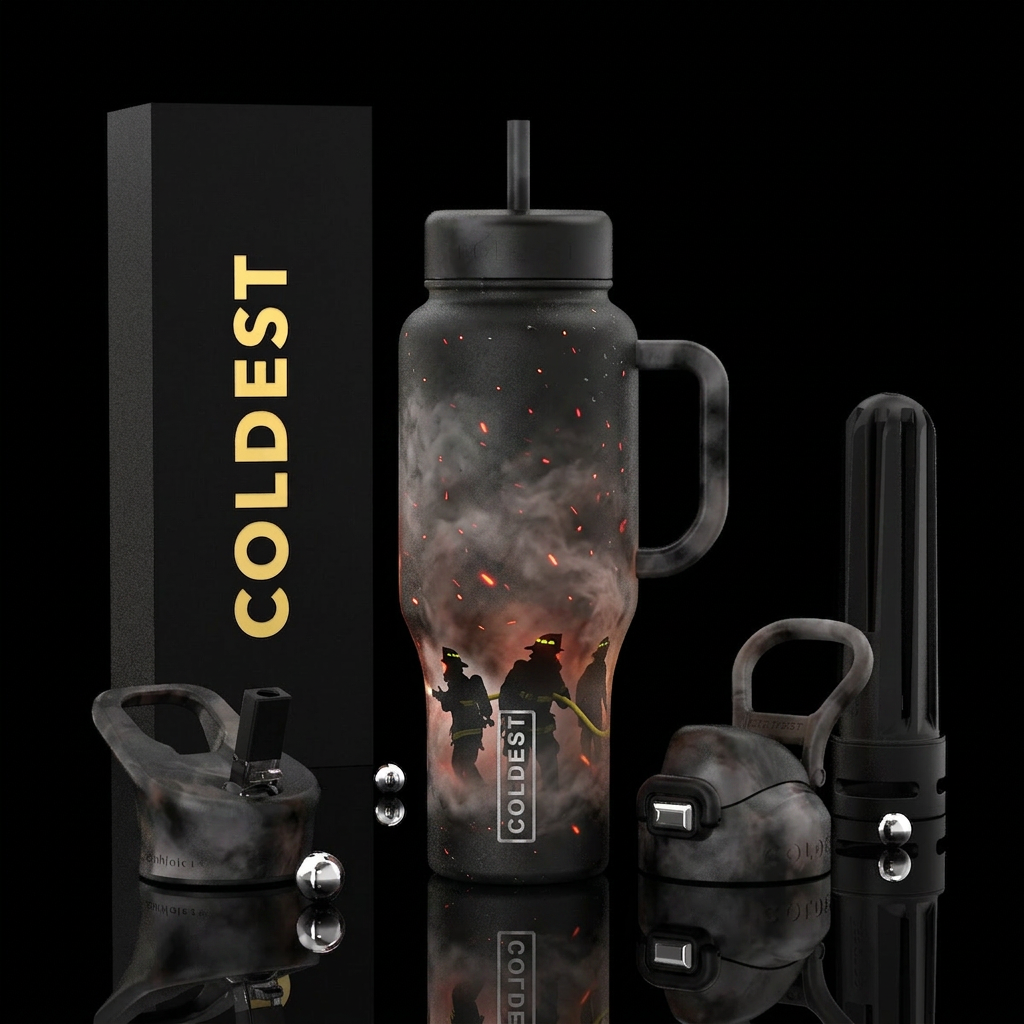 Through the Smoke Theme: The moment firefighters r... water bottle design