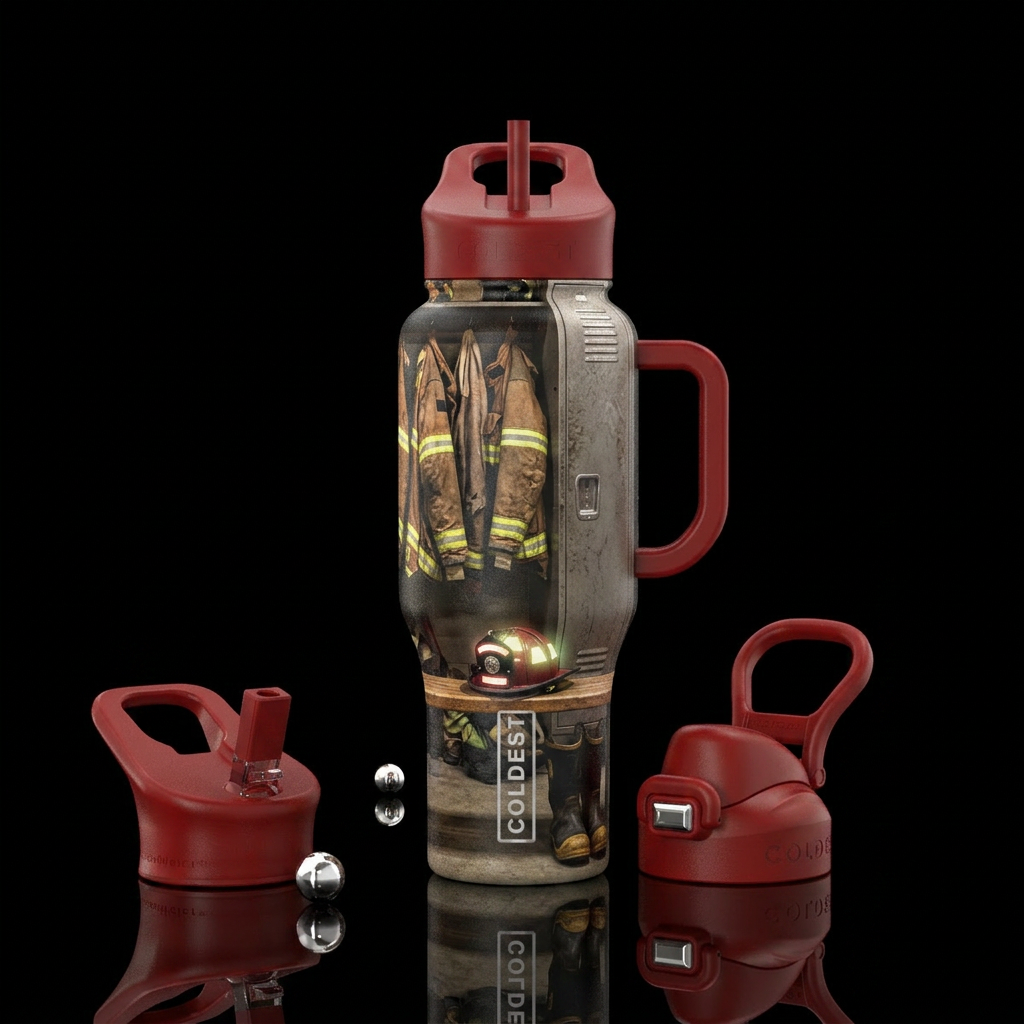 Brotherhood of Fire Visuals Fire station bay doors... water bottle design
