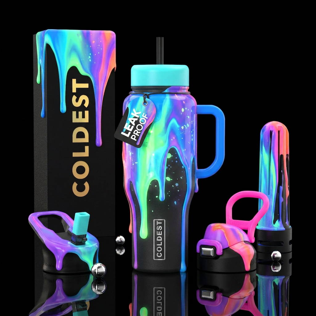 Liquid Light Glowie  A bold and visually striking ... water bottle design