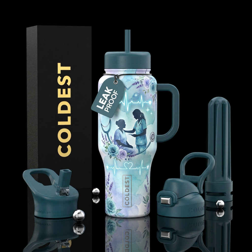The Heart Behind the Scrubs Theme: Compassion Desi... water bottle design
