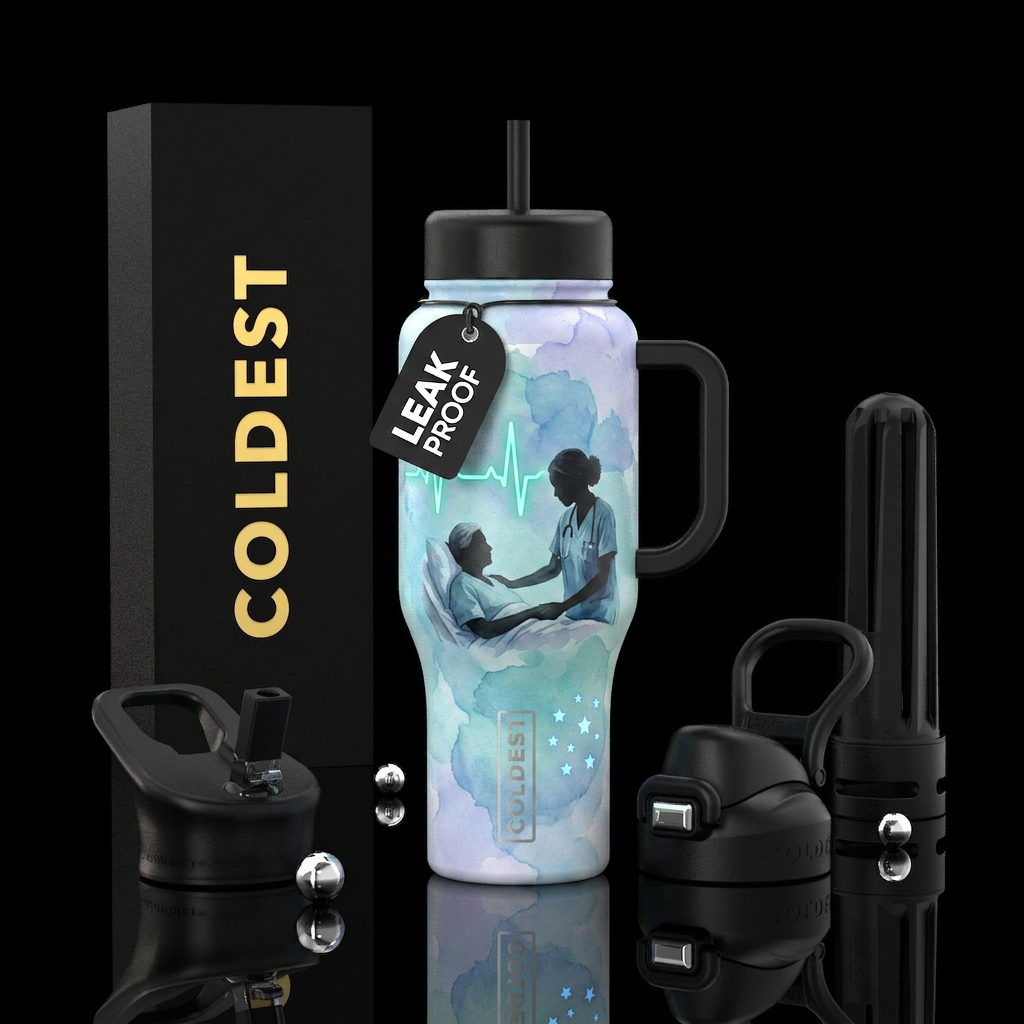 The Heart Behind the Scrubs Theme: Compassion Desi... water bottle design