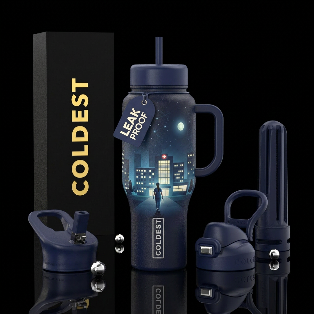 Night Shift Hero Theme: The nurses who keep the wo... water bottle design