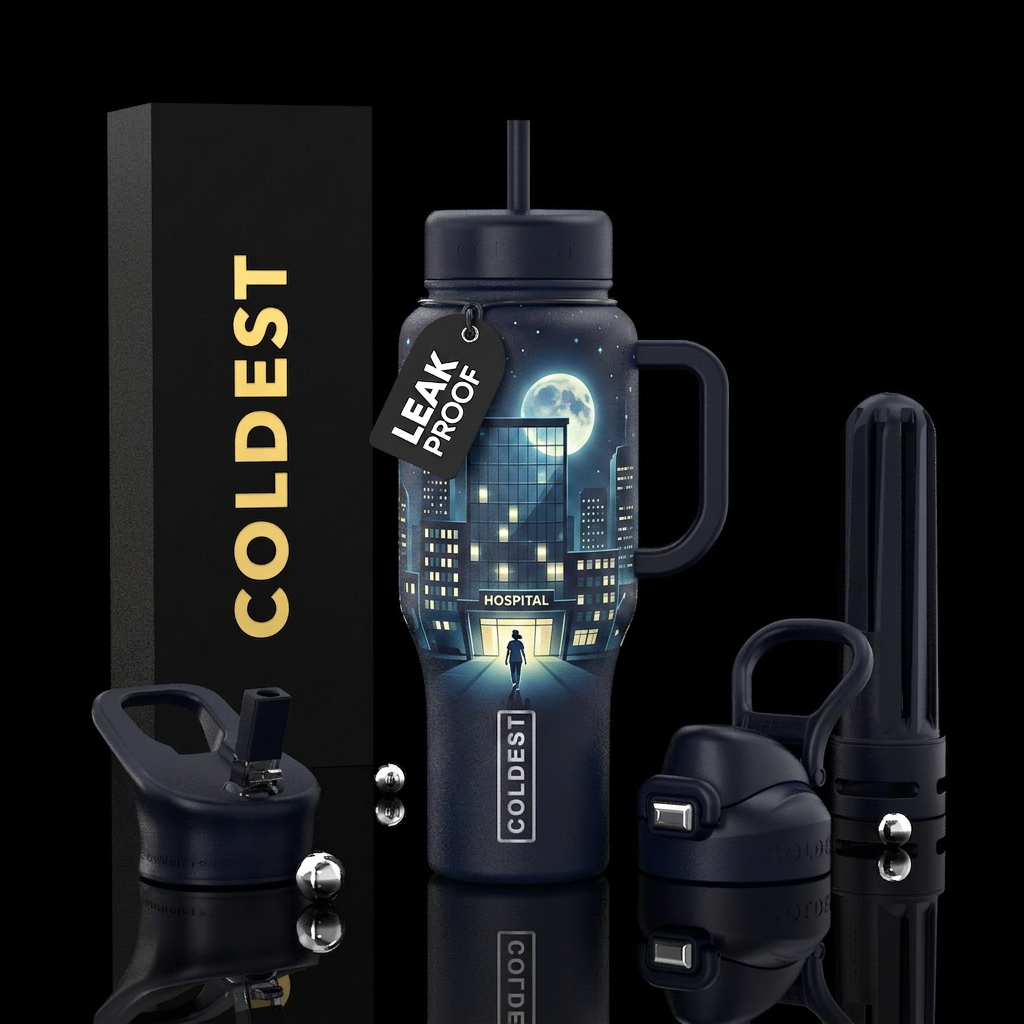 Night Shift Hero Theme: The nurses who keep the wo... water bottle design