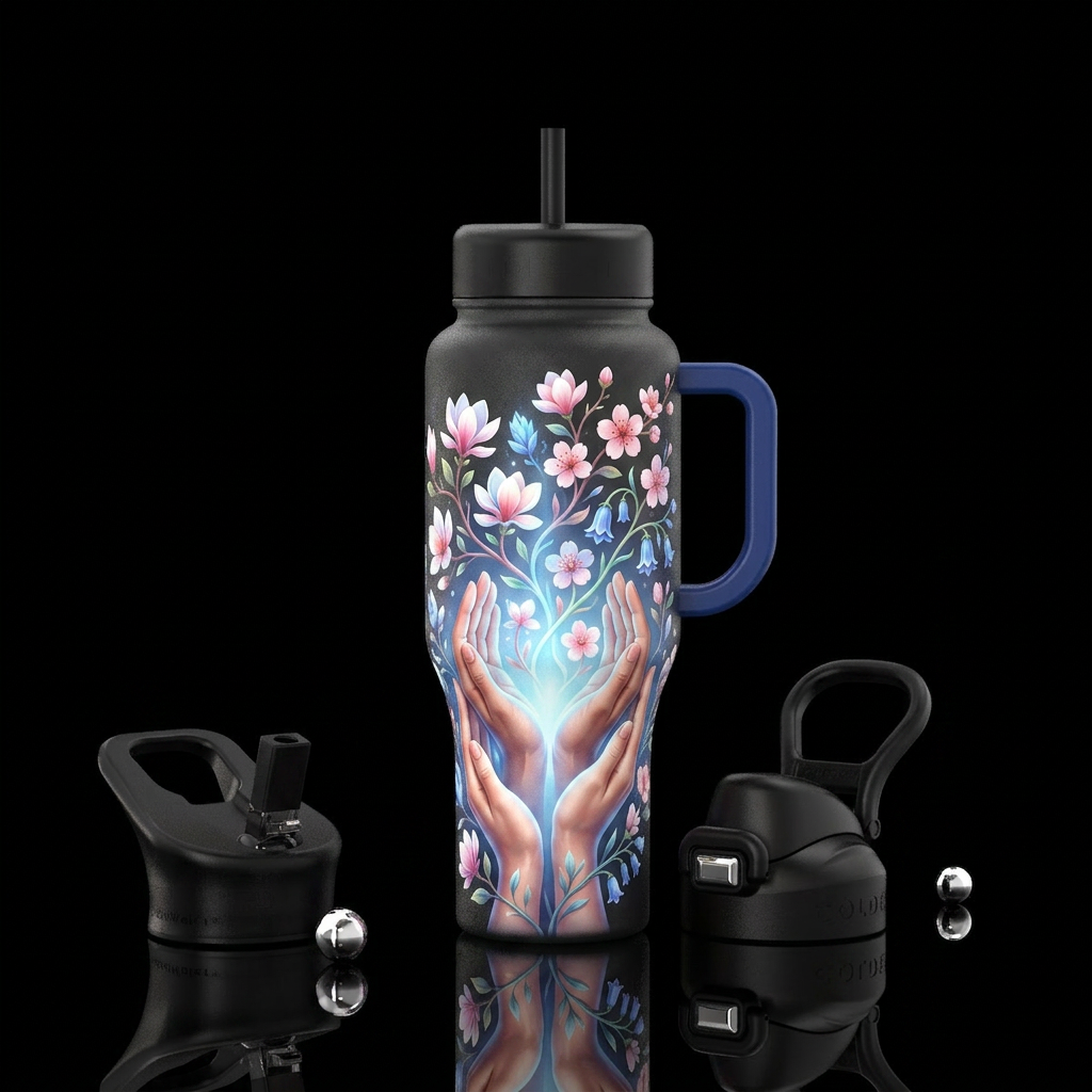 Healing Hands Theme: Care and kindness Design Real... water bottle design