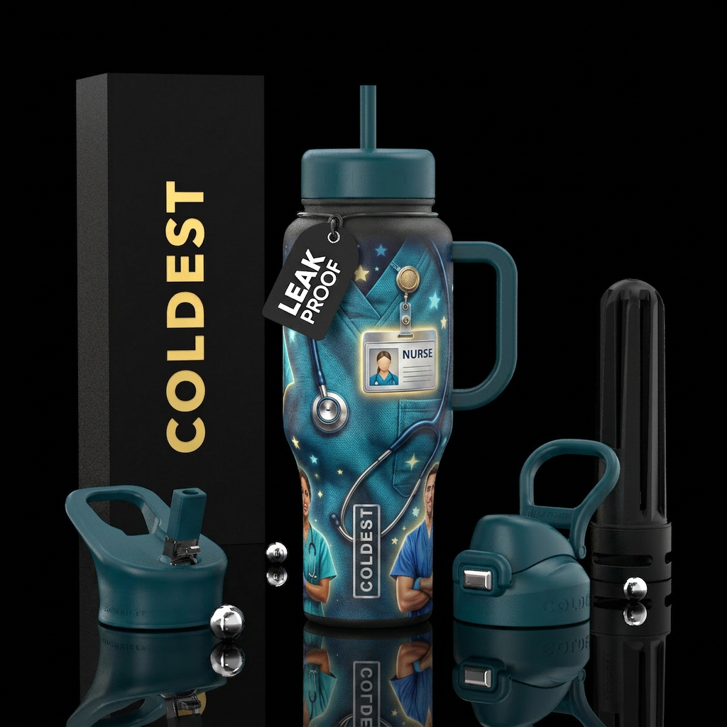 More Than a Job Theme: Dedication Design Realistic... water bottle design