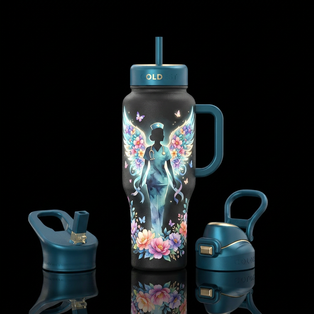 Wings of Care Theme: Nurses as everyday angels Des... water bottle design