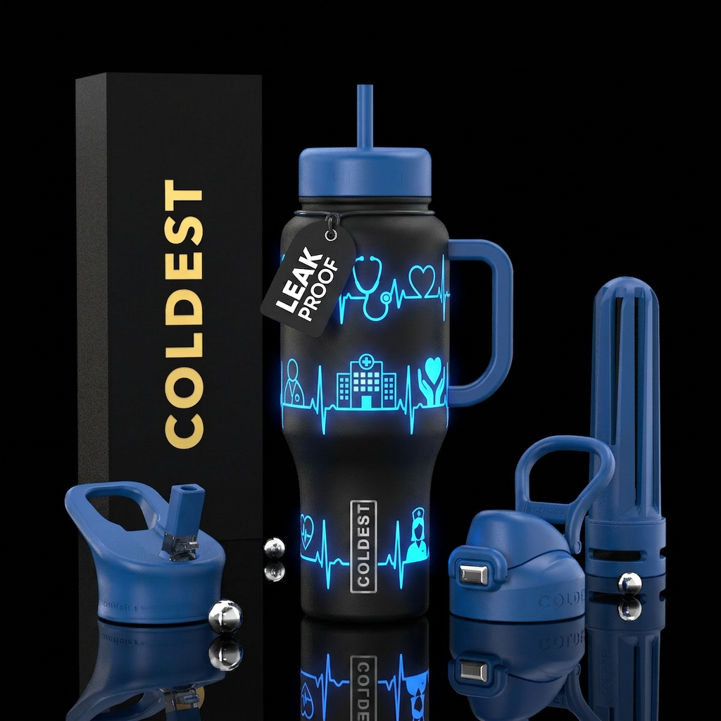 Code Blue Glowie  A modern and meaningful tribute ... water bottle design