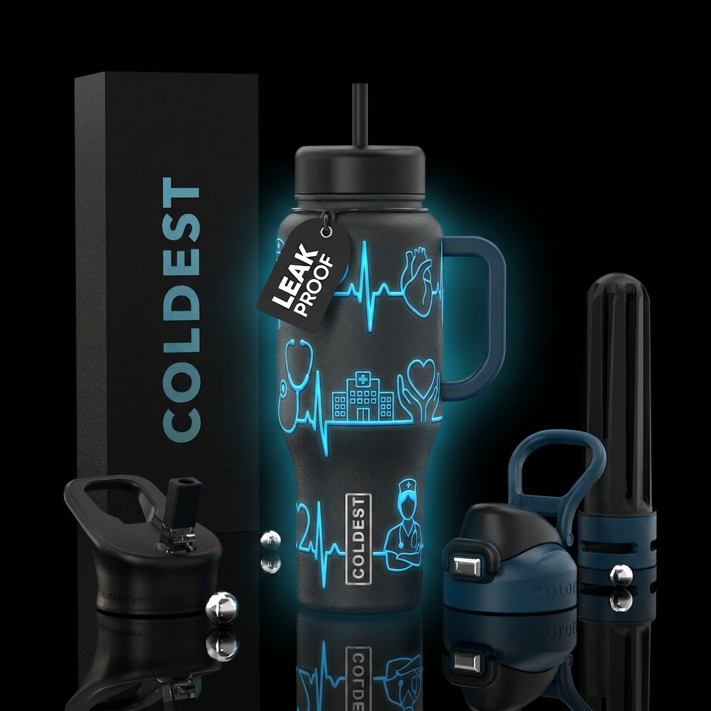 Code Blue Glowie  A modern and meaningful tribute ... water bottle design