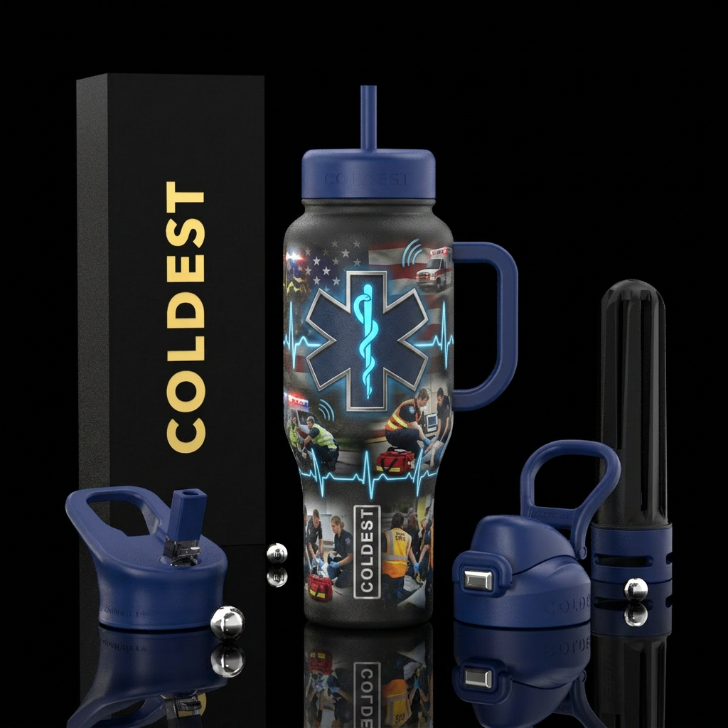First In, Last Out  A powerful tribute to EMS prof... water bottle design