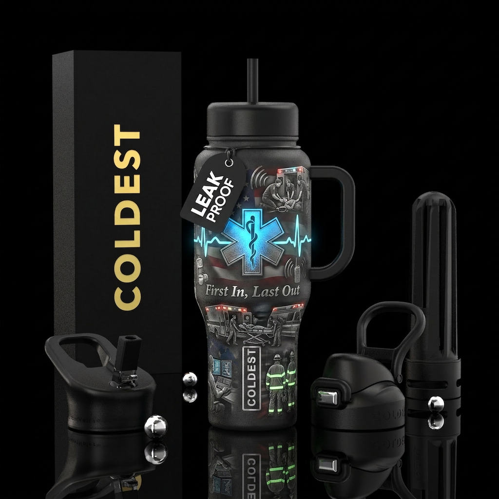 First In, Last Out  A powerful tribute to EMS prof... water bottle design